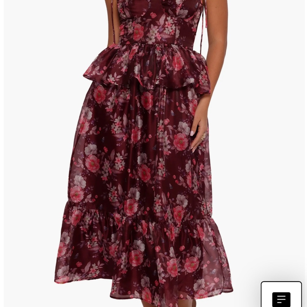 Petal & Pup Burgundy Floral Midi Dress